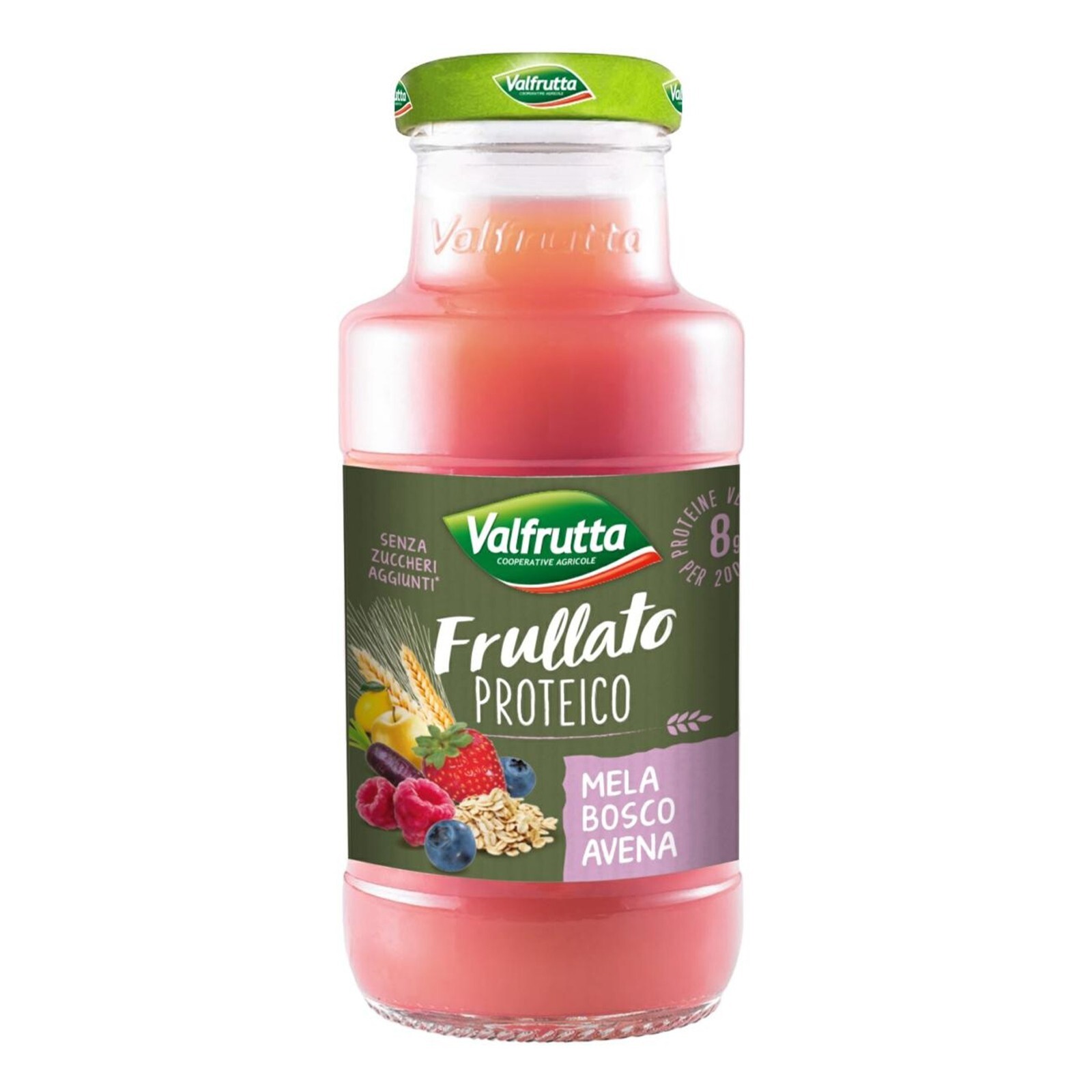 Valfrutta Frullato Proteico Mela Frutti di Bosco Avena Confezione da 24 x 200 ml