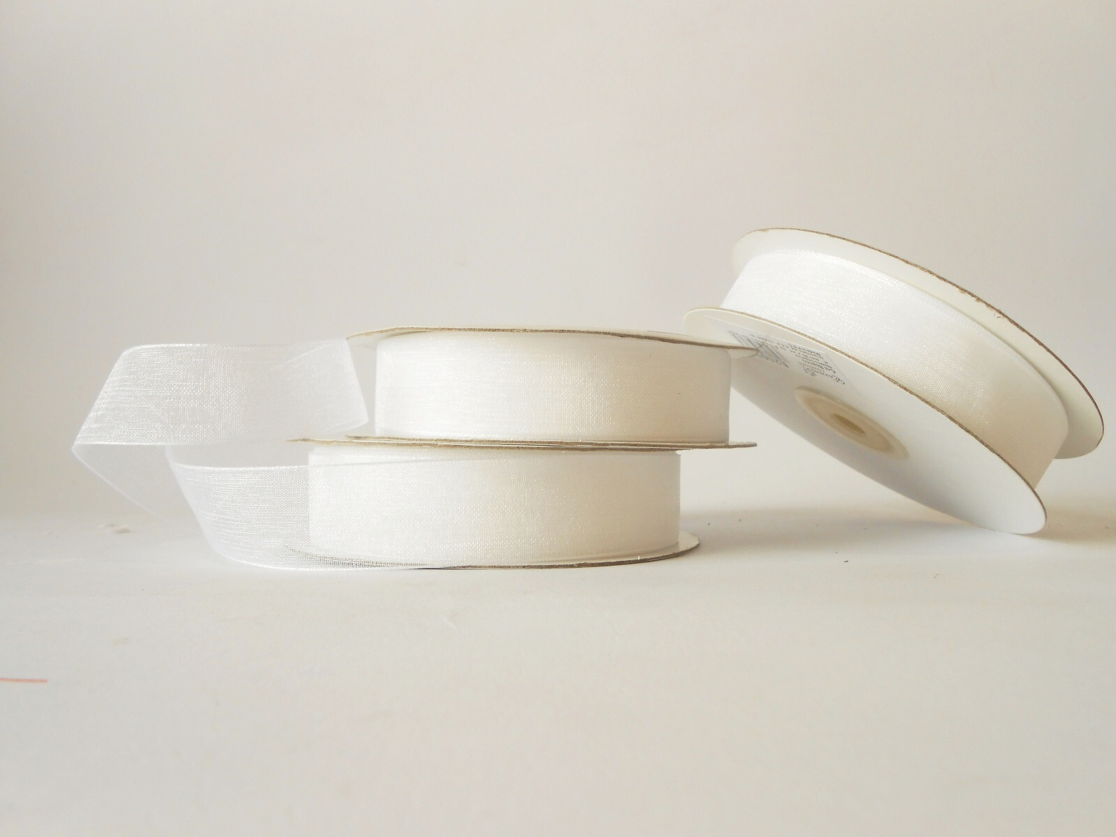 Nastro organza 2 cm rotolo bobina da 50 mt Bianco fai da te - art E2001