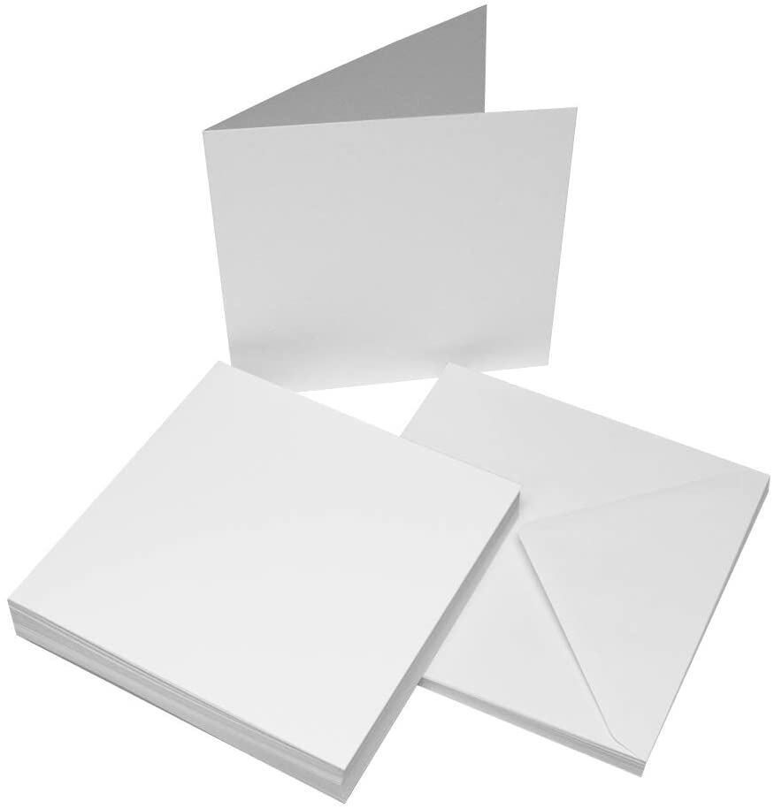 25 x 20.3cm Bianco Biglietti Vuoti 300gsm & Buste 100gsm Creazione Craft 863