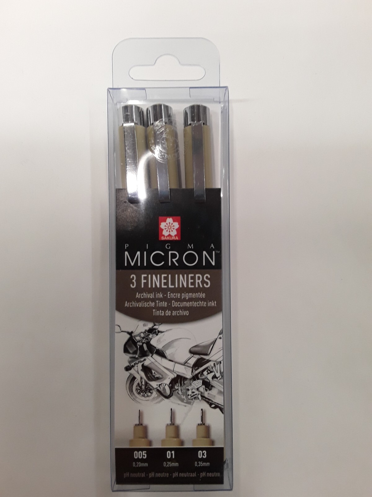Pennarelli fineliners Micron Pigma Sakura confezione mista 3 punte 005 01 03 ner