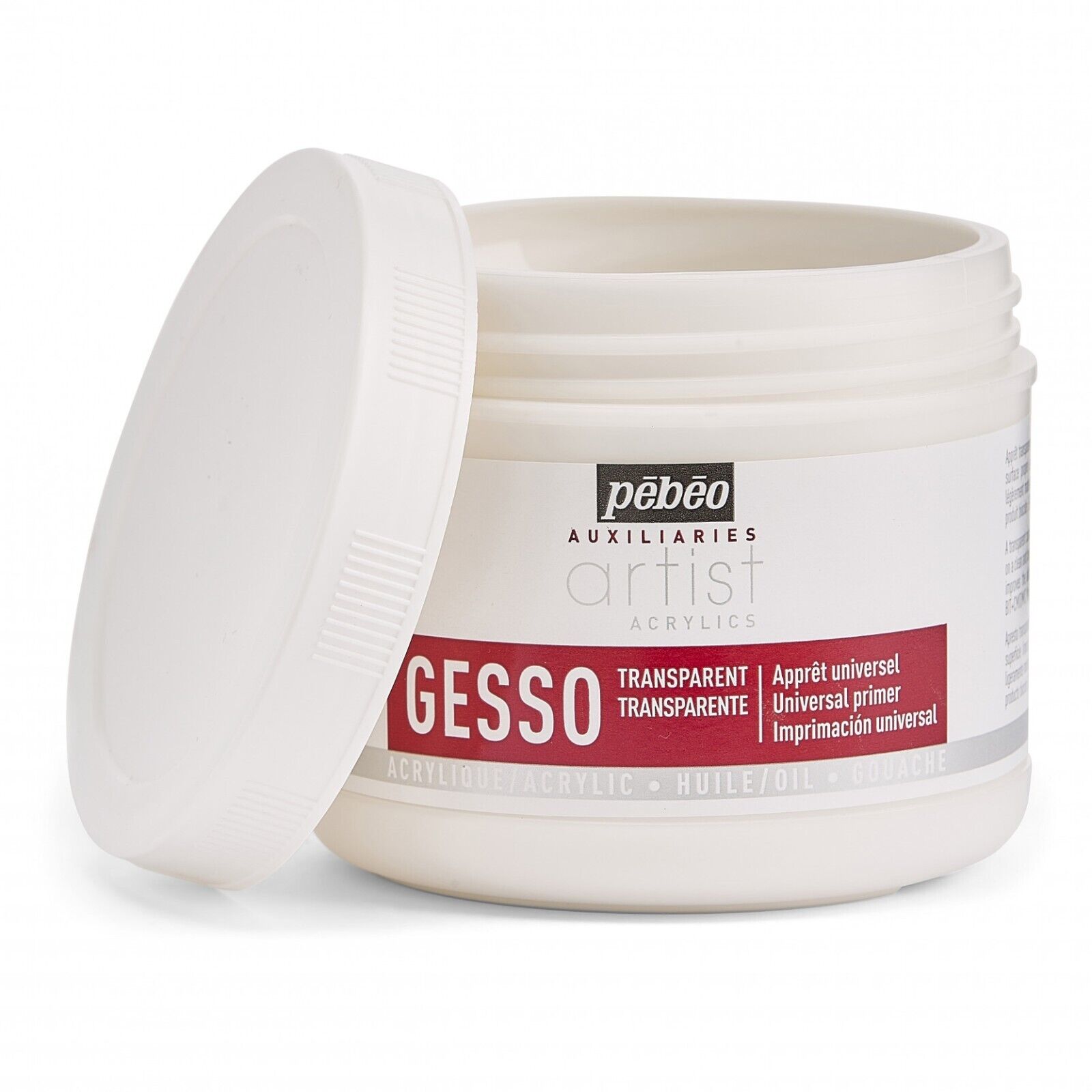Pebeo Artista Acrilici Ausiliari Trasparente Gesso Dipinto Primer 500ml