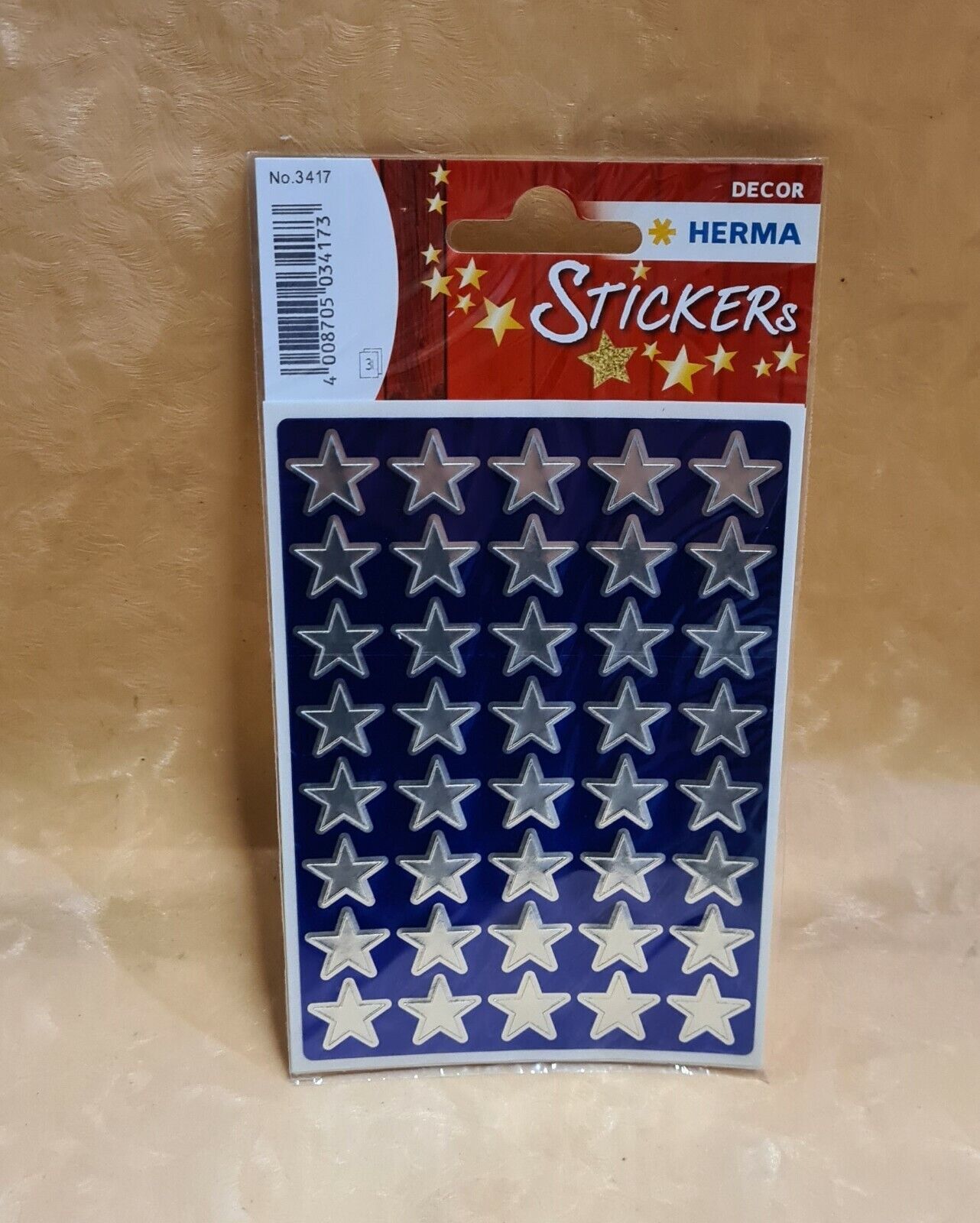STELLE ARGENTO STICKERS ADESIVI h 1,2cm 120 STELLINE cod.25860