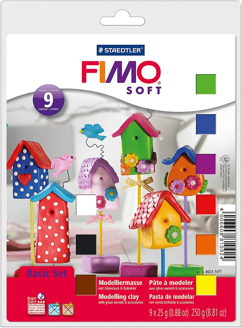 STAEDTLER 8023 10 FIMO Soft Oven-Hardening Polymer Modelling Clay - Starter Kit,
