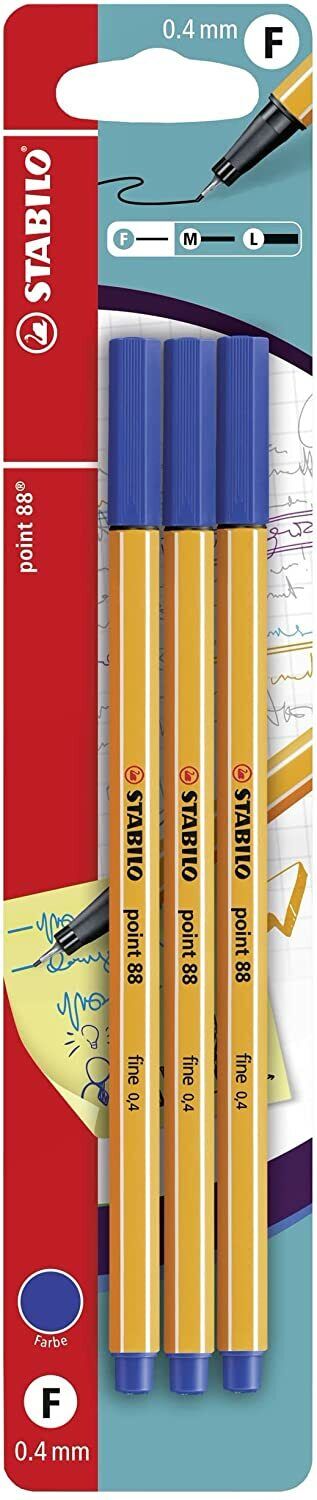 Fineliner STABILO Punta 88 Blu Pennarelli Penne Fine Linea Disegno
