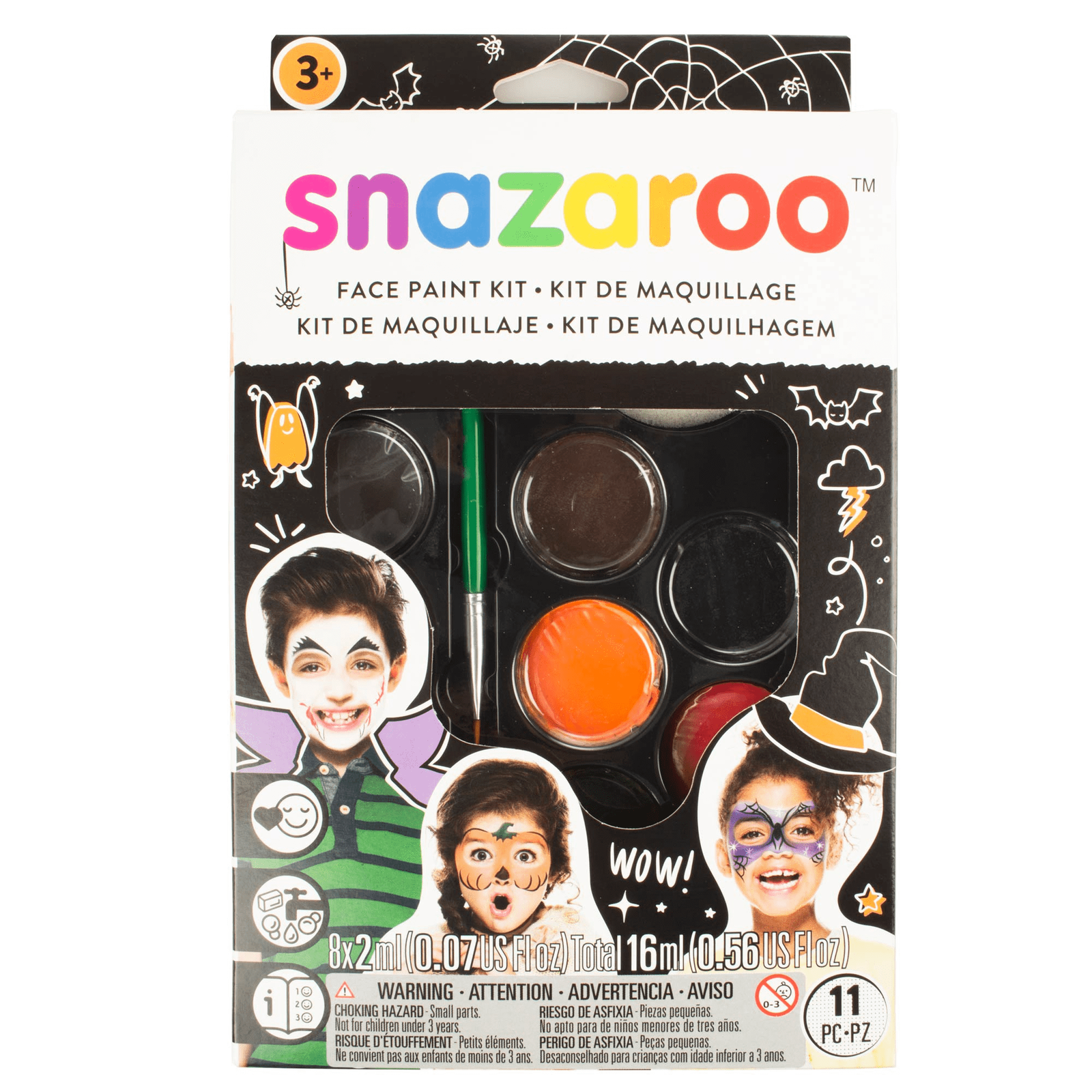 Snazaroo Viso Dipinto Kit Adulti Bambini Pro Colori 9 Spazzola Fantasia Dre
