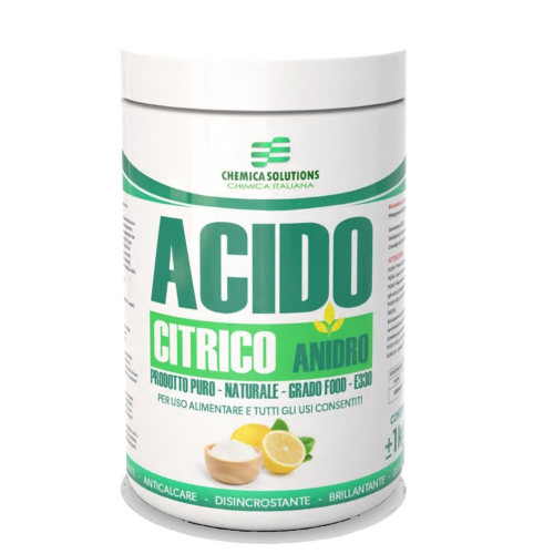 Acido Citrico ANIDRO E330 Naturale Barattolo da 1KG CHEMICA SOLUTIONS