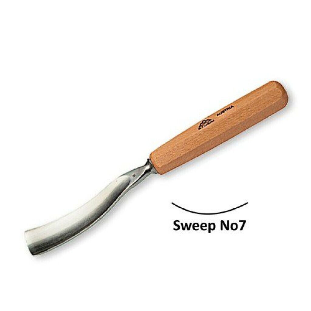 551620 Stubai 20mm No7 Sweep Piegato Legno Intagliato Sgorbia