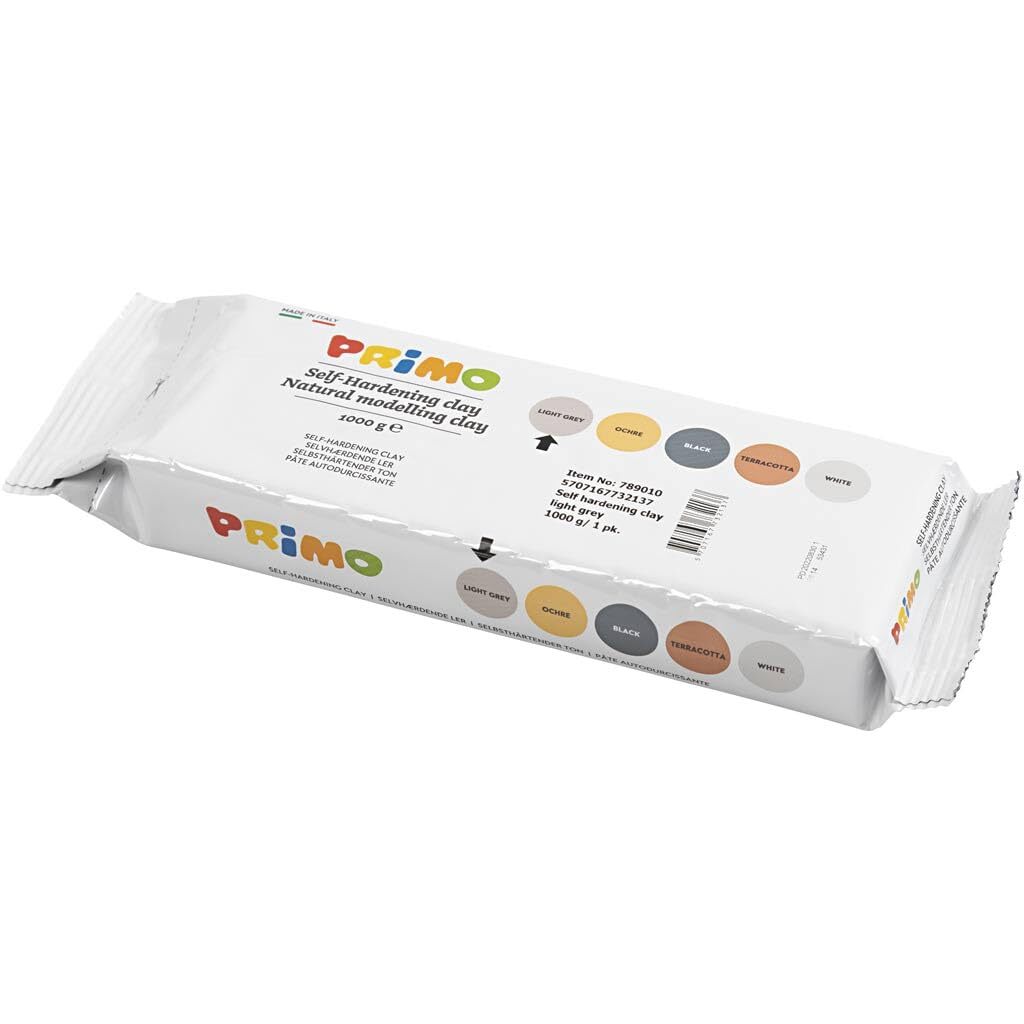 Creativ 789010 Self-Hardening Clay, light grey, 1000g