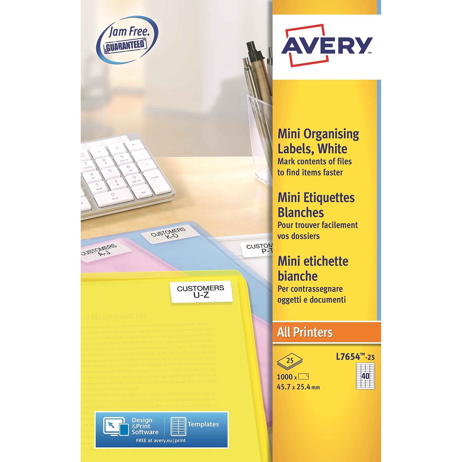 Avery Self Adhesive Mini Organising Return Address Labels, Laser Printers, 40 La