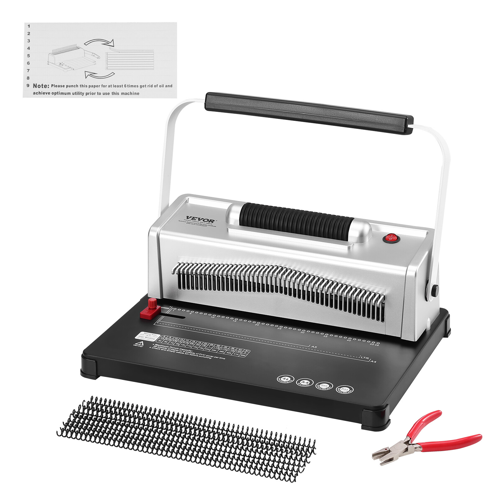 VEVOR Rilegatrice a Spirale Foglio Formato A4 A5 Rilegatrice Elettrica