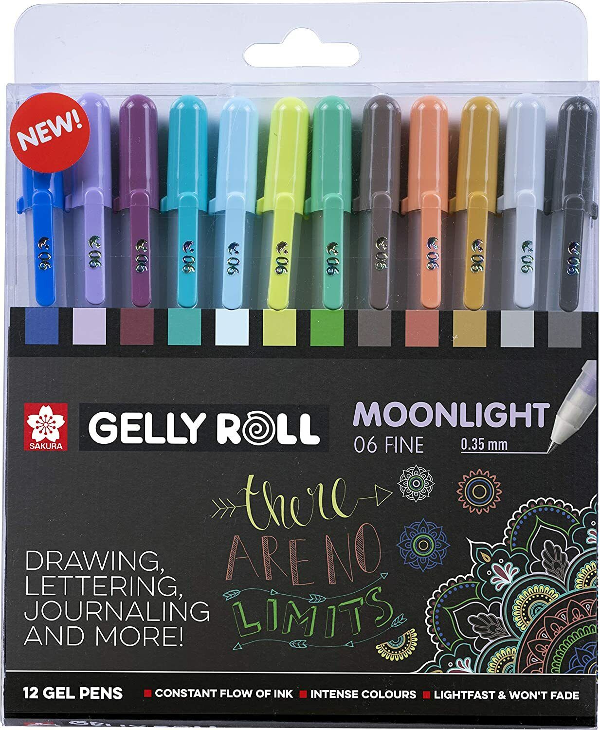 Sakura - Gelly Roll - Chiaro di Luna - Cosmo Set Di 12 IN Pratico Portafoglio