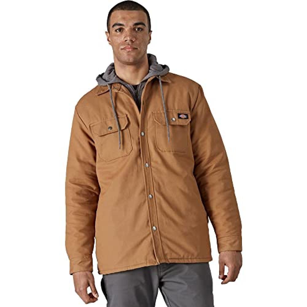(TG. L) Dickies Duck Shirt Jacket, Giacca Uomo, Marrone Duck, L - NUOVO