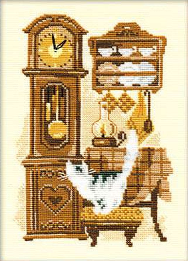 Kit a punto croce Riolis 858 Gatto Con Orologio