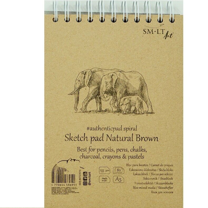 Blocco spirale 80 fogli disegno SMLT Art A5 - 135 g/mq  5EB-80TS/NTB (56SMLT)