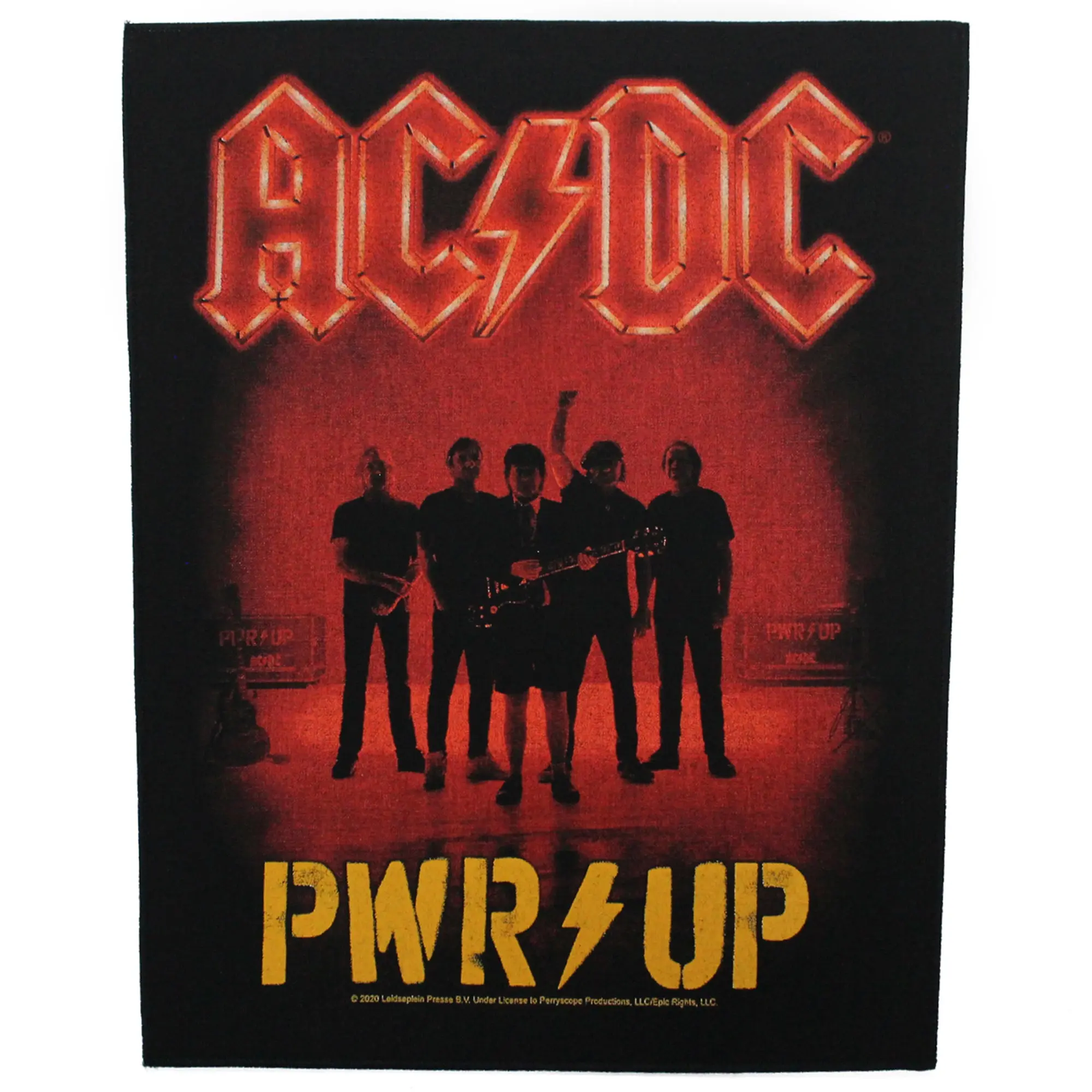 Pwr Fino Album Cover Retro Toppa Acdc Rock Band XL Dtg Stampato Cucire