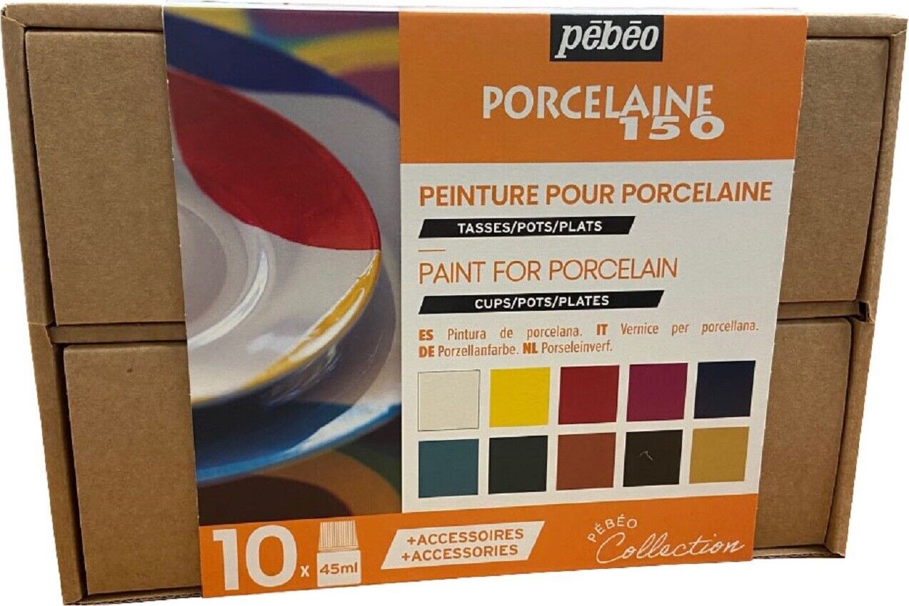Pebeo Porcelaine 150 Collezione Set 10x 45ml Pittura Cina Ceramica 758471