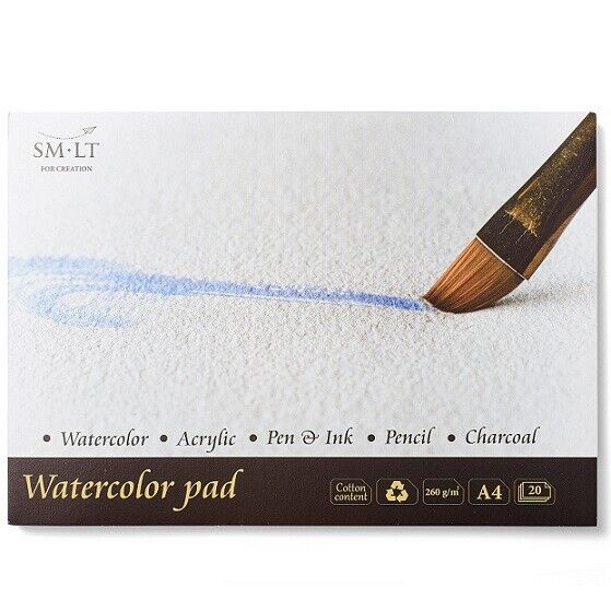 Blocco 20 fogli per acquerello SMLT Art A4 - 260 g/mq AS-20(260) (34SMLT)