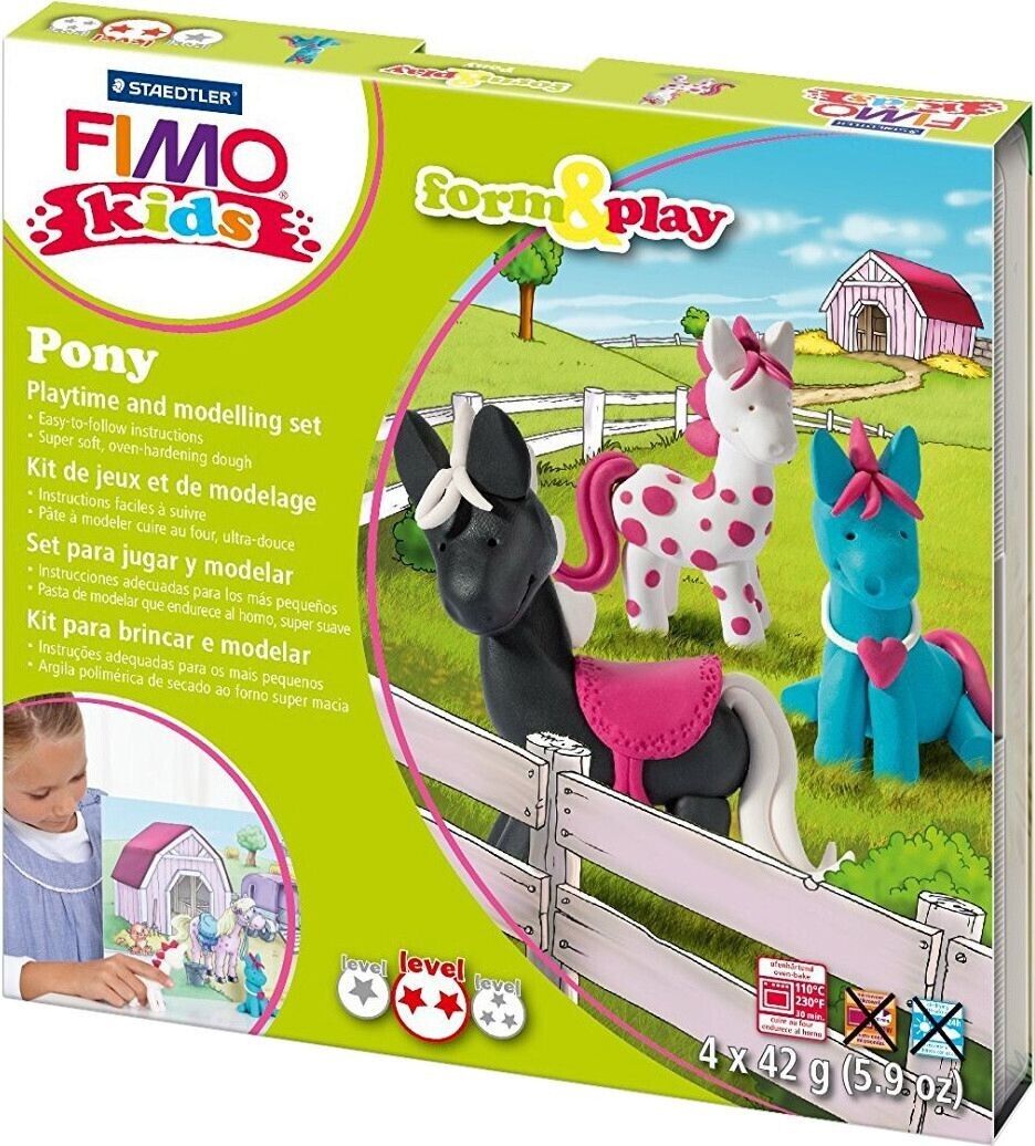 Staedtler 8034 Fimo Bambini Playtime E Modellante Set - Confezione Di 4 - Pony