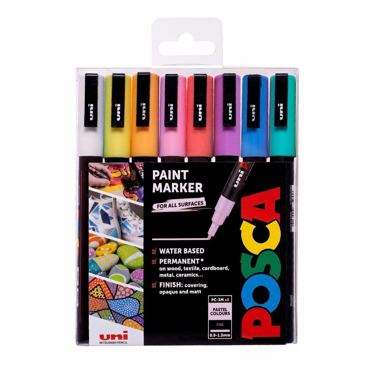 Uni Posca Pittura Marcatori PC-3M Colori Pastello Set Di 8