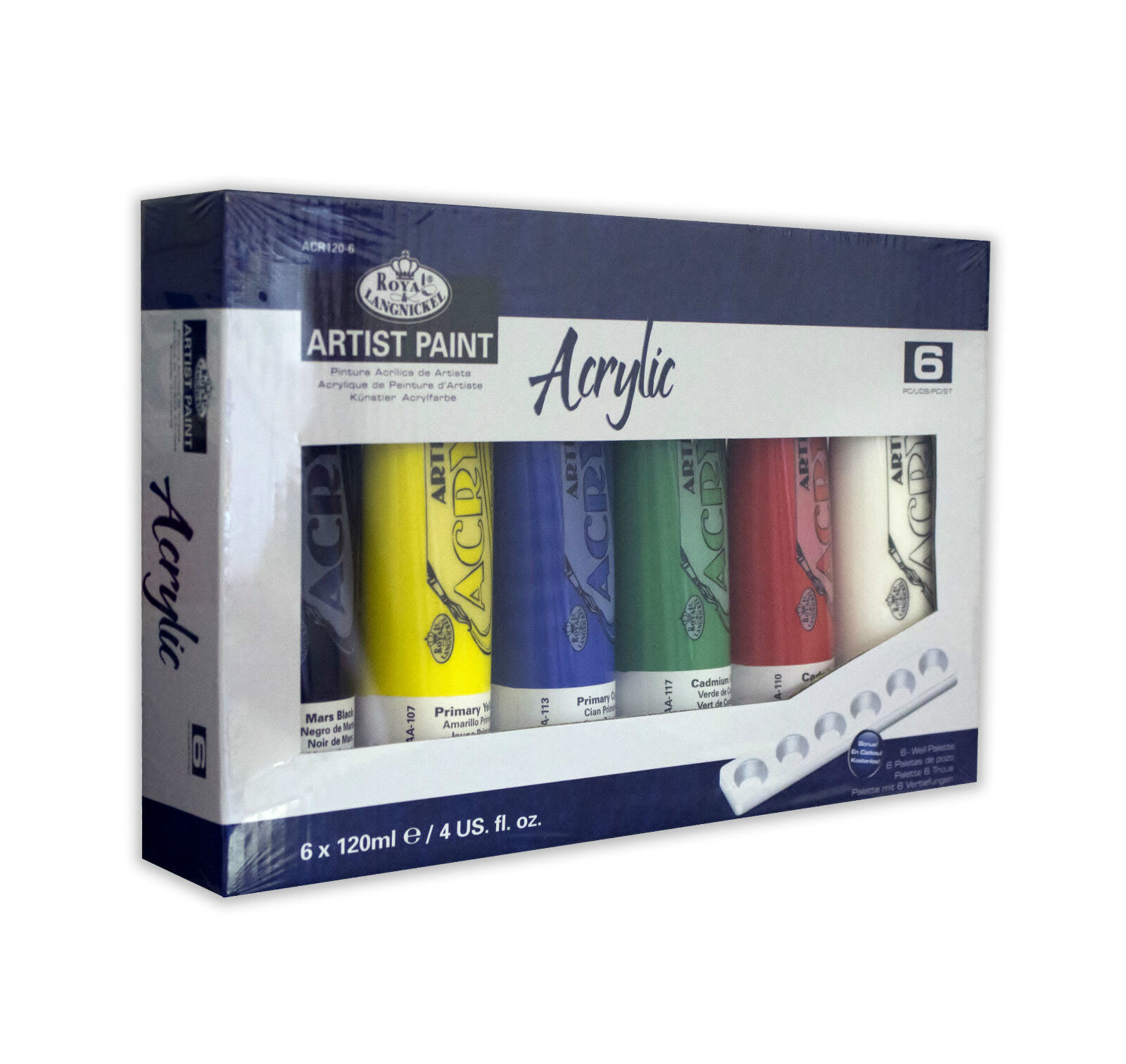 Royal & Langnickel Acrilico Artista Set Pittura Di 6 X 120ml Colore Tubi +