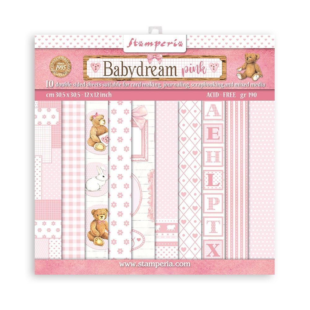 Blocco di Carte Scrap Maxi Background BabyDream Pink