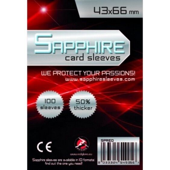 100 Board Game Sleeves 43x66 Sapphire Foderine per Giochi da Tavolo