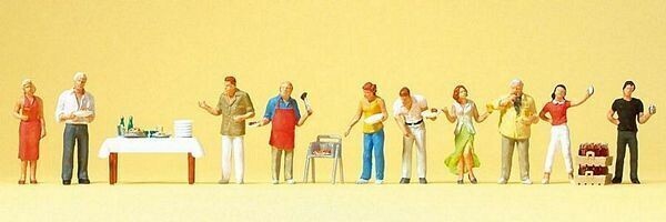 Preiser 10553 Ho Scala SPORTS & Ricreazione At The Barbecue Pkg (12)
