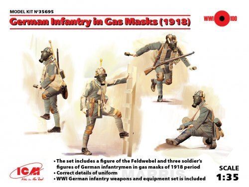 ICM 35695 1/35 German Infantry in Gas Masks (1918) (4 figures)