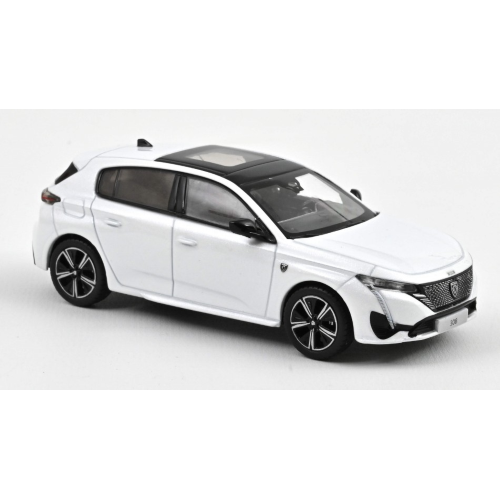 PEUGEOT 308 GT 2021 PEARL WHITE 1:43 Norev Auto Stradali Die Cast Modellino