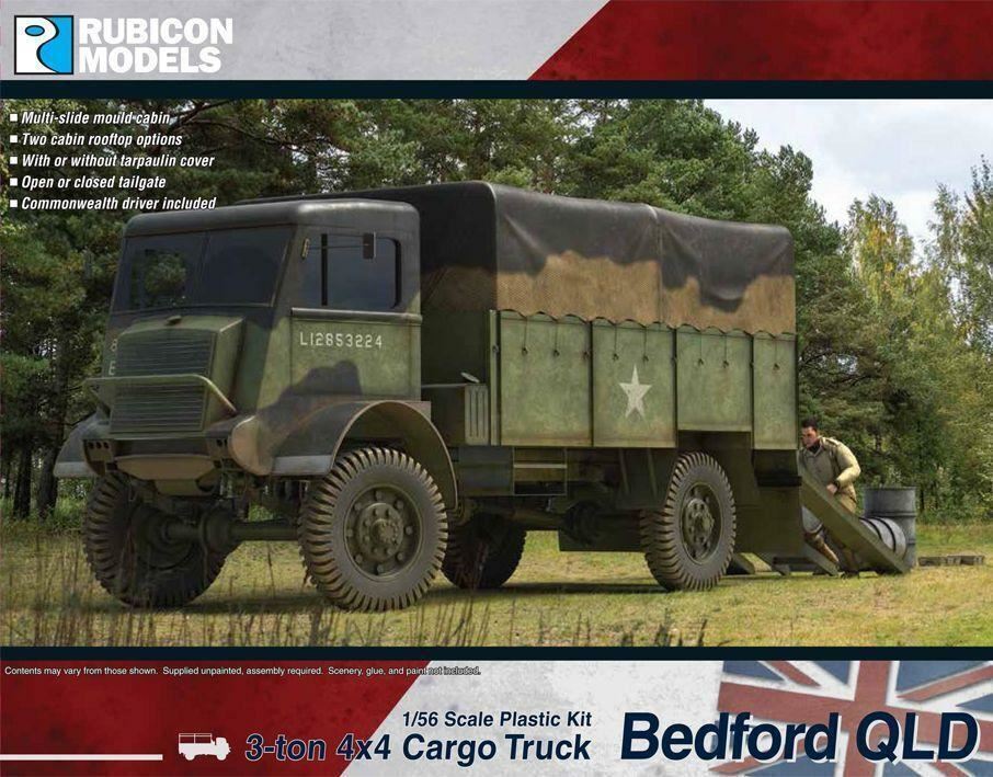 Bedford Qld Cargo Truck 1/56 Plastic Kit Rubicon 280106