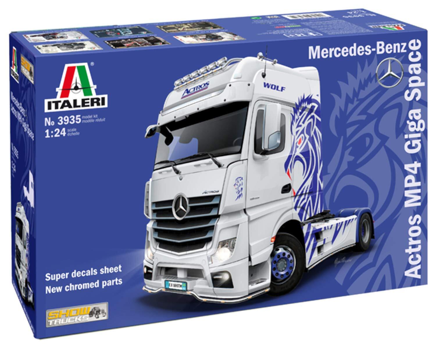 Italeri 3935 Mercedes Benz Actros MP4 Giga Space scala 1:24, modellismo, model k