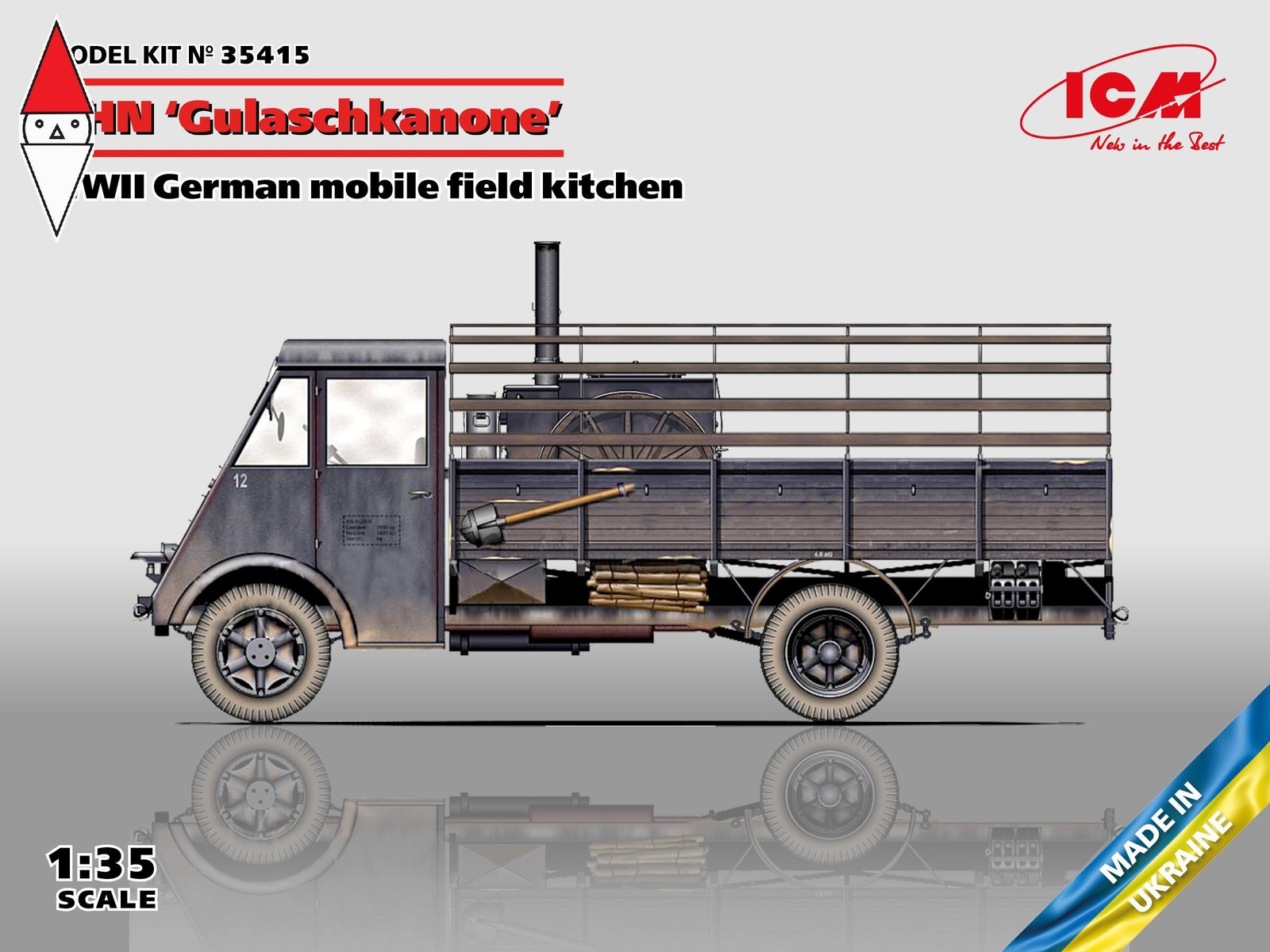 ICM 1/35 AHN GULASCHKANONE WWII GERMAN MOBILE FIELD KITCHEN