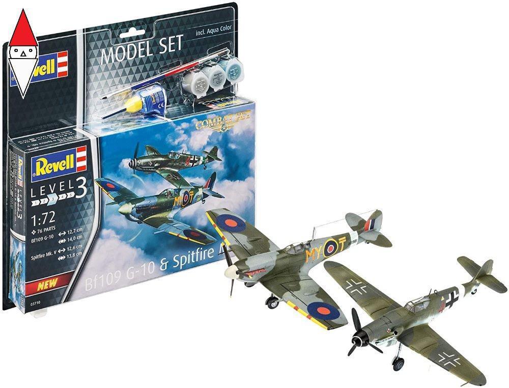 REVELL 1/72 MODEL SET COMBAT SET BF109G-10 AND SPITFIRE MK.V