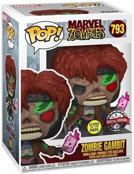 X-Men Zombie Gambit GITD Special Edition POP Marvel Zobies #793 Vinyl Figure