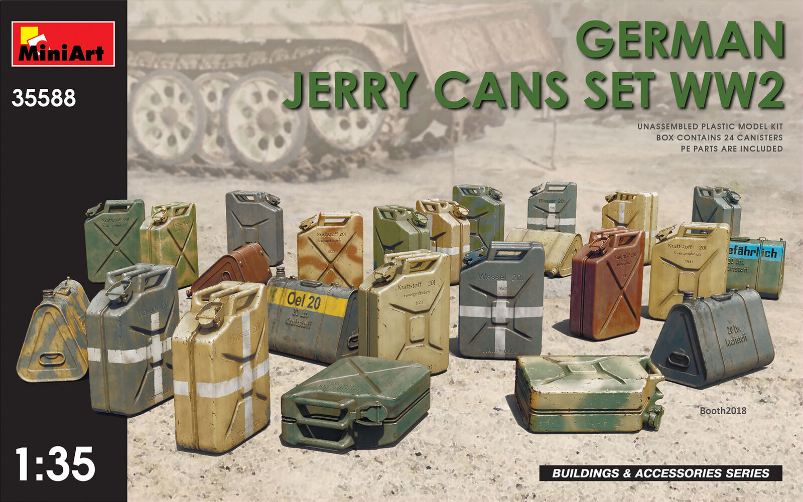 German Jerry Cans Set WW2 WWII Diorama Accessories 1:35 Plastic Model Kit