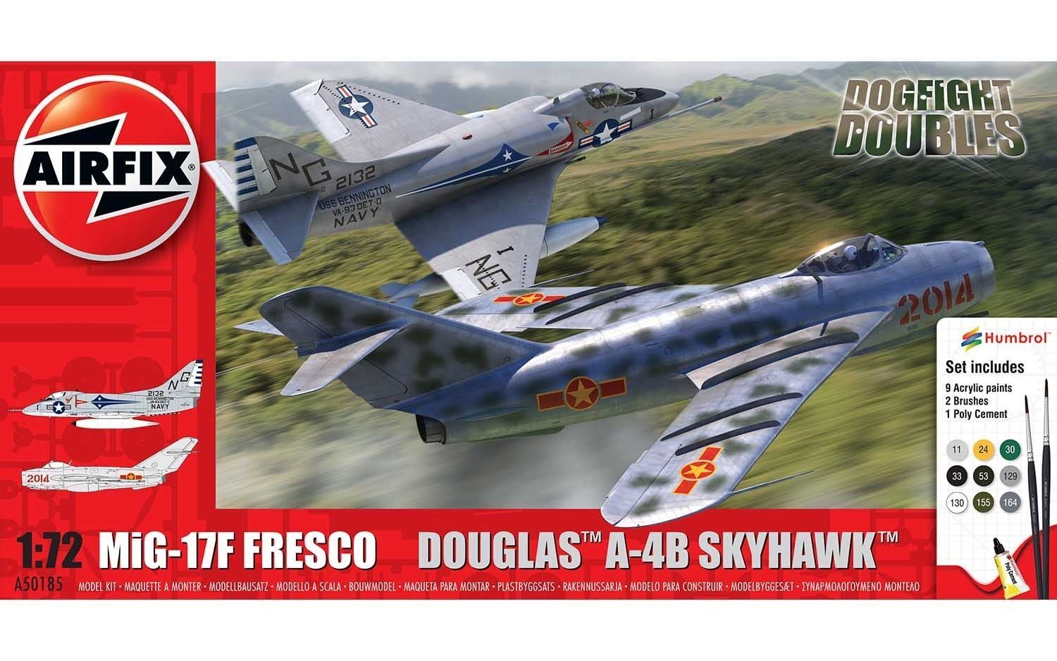 Nuovo Airfix Mig 17F Fresco Douglas A-4B Skyhawk Dogfight 1:72 Kit Modello -