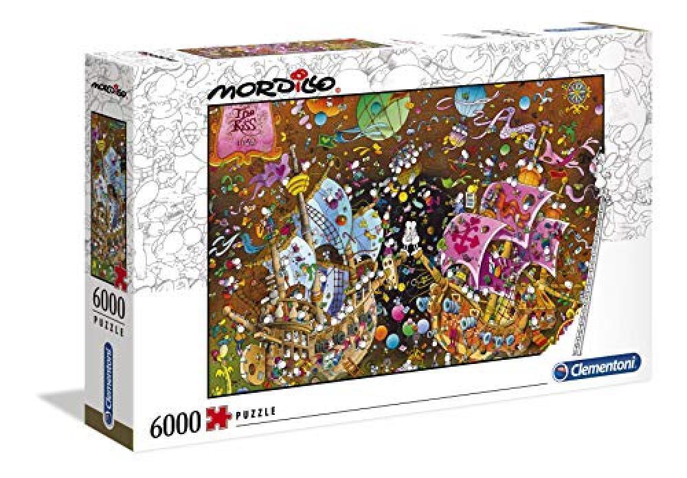 Clementoni - 36527 - Mordillo Puzzle - The Kiss - 6000 Pezzi - Made In Italy - P