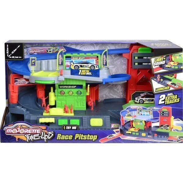 MAJORETTE GARAGE TUNE UP'S RACE PITSTOP ELETTRONICO STAZIONE SERVIZIO CON 1 AUTO