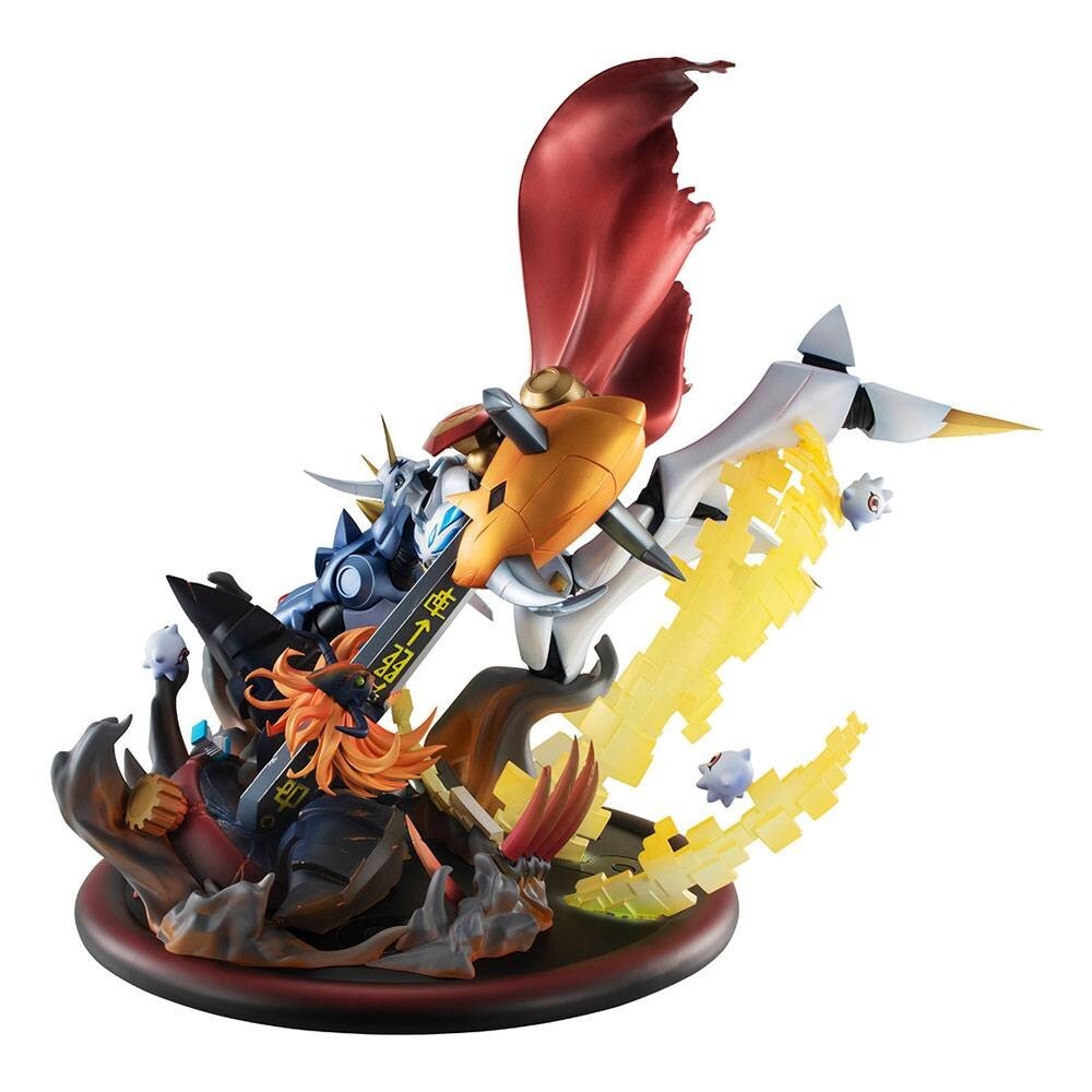 Digimon Children's War Game! PVC Statue Omegamon vs Diabolomon Megahouse