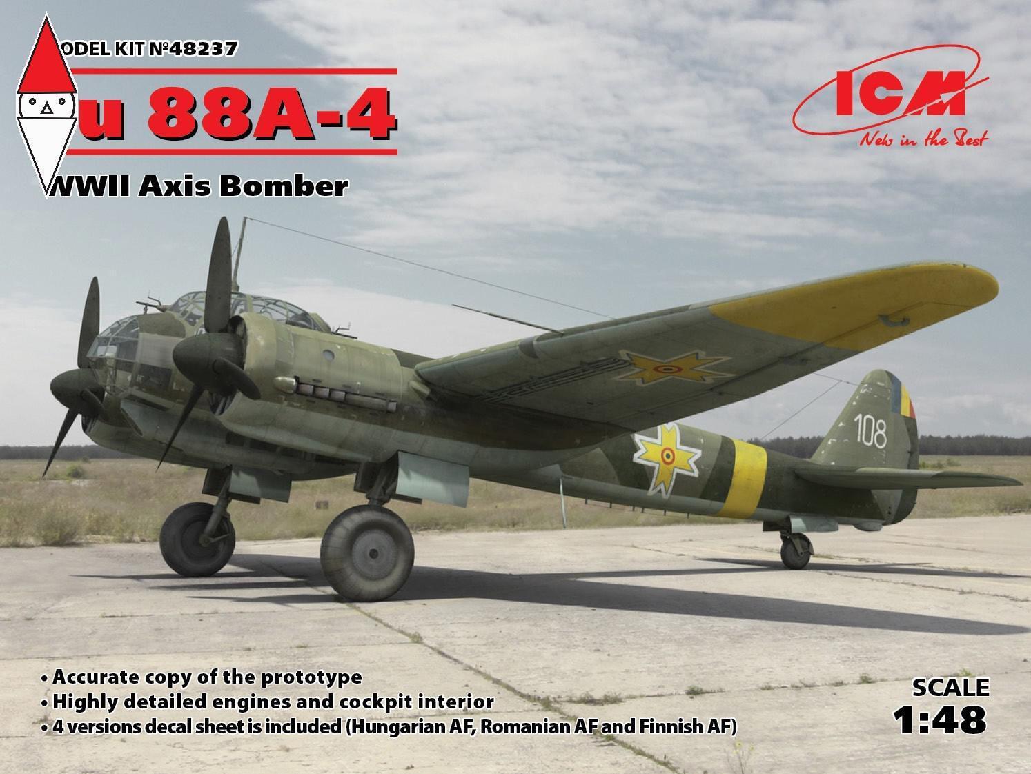 ICM 1/48 JU 88A-4 WWII AXIS BOMBER