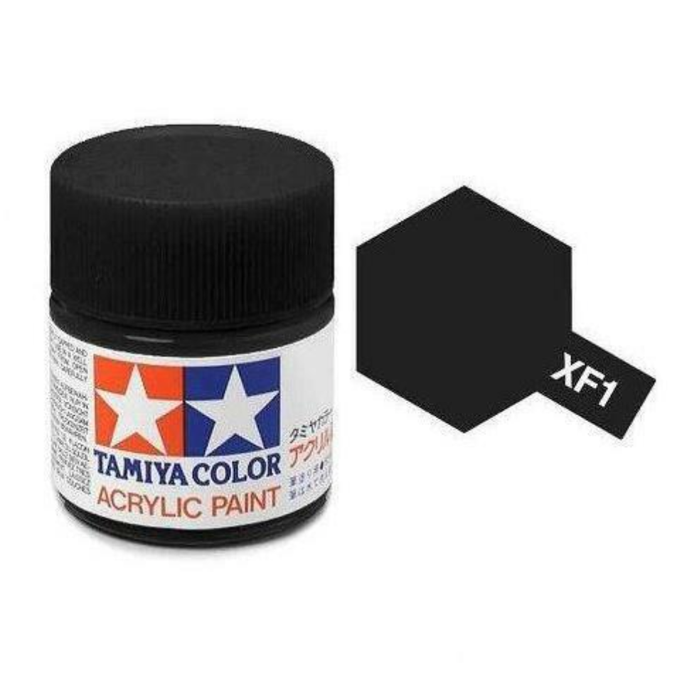 Tamiya XF1 - Flat Black - colore Acrilico Nero Opaco 10 ml - TA 81701