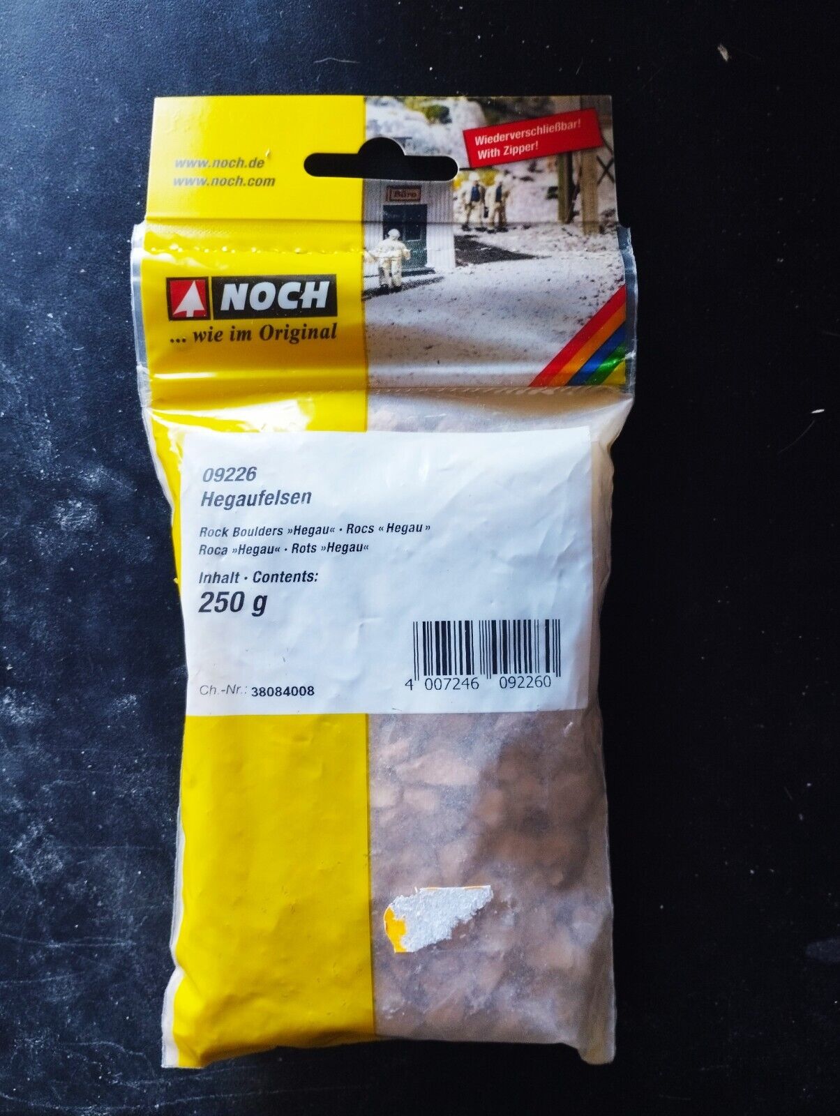 NOCH 09226 - PIETRISCO A GRANA MEDIA MARRONE - 250g  - H0 - CONFEZIONE NUOVA