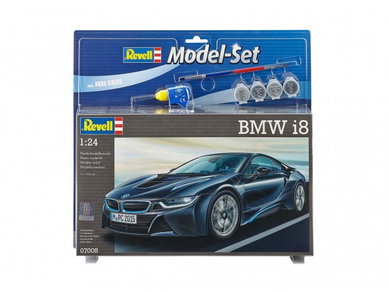 Revell 1/24 BMW i8 model set con colori