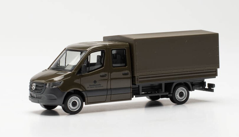 HERPA, MERCEDES SPRINTER marrone doppia cabina BUNDSWEHR, 1/87,  HER700795