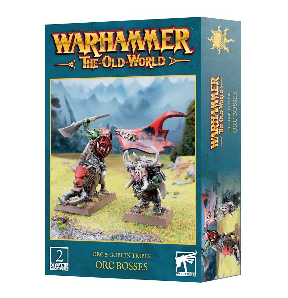 ORC BOSSES set di 2 miniature ORC & GOBLIN warhammer THE OLD WORLD età 12+