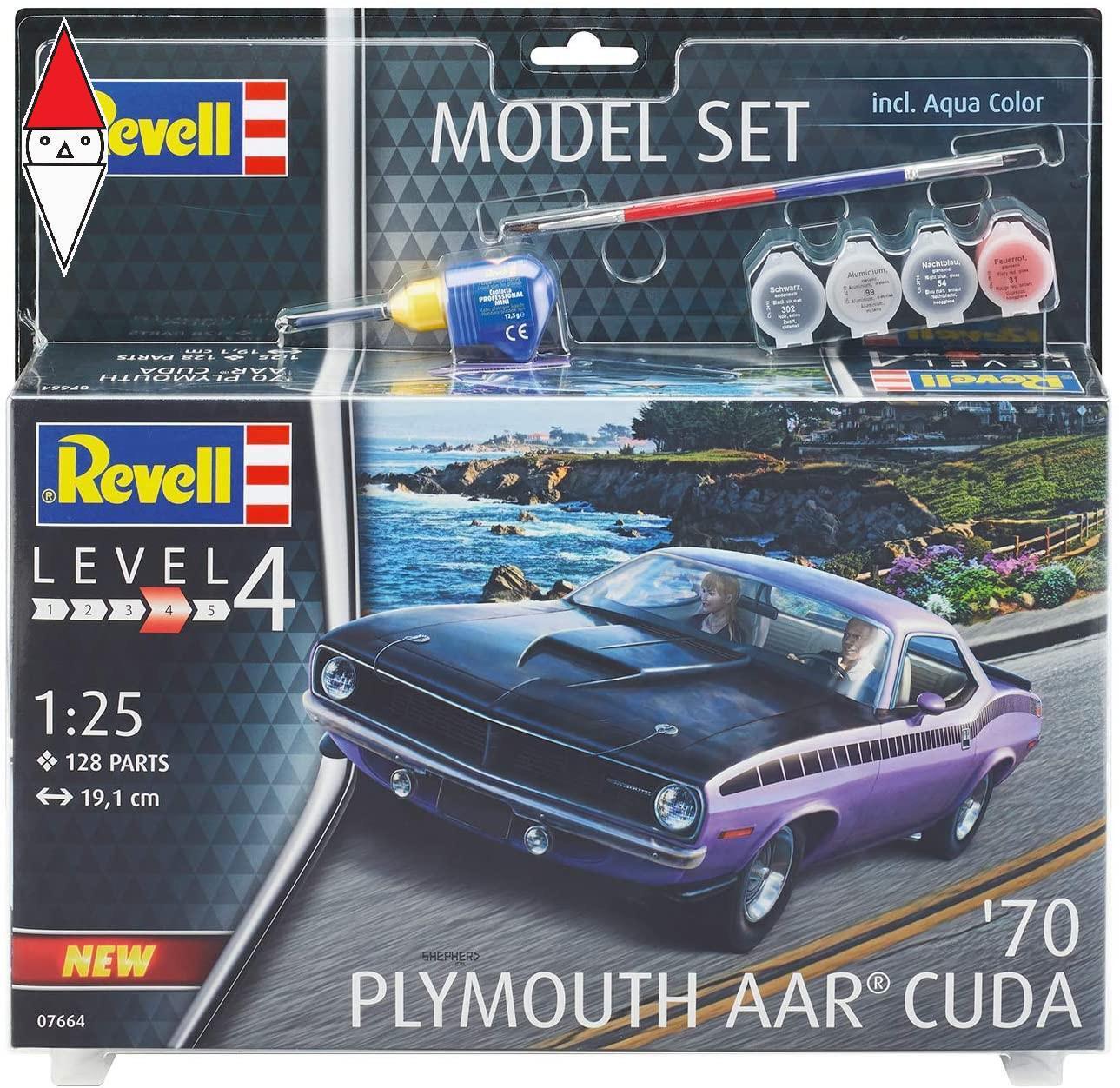 REVELL 1/25 MODEL SET 1970 PLYMOUTH AAR CUDA