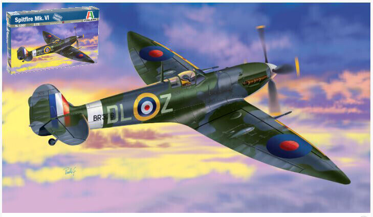 Spitfire Mk.VI Fighter Plastic Kit 1:72 Model ITALERI