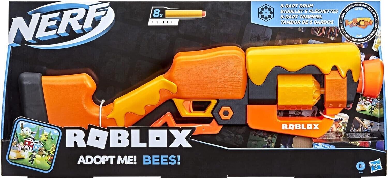 HASBRO NERF ROBLOX FUCILE ADOPT ME BEES CON 8 DARDI