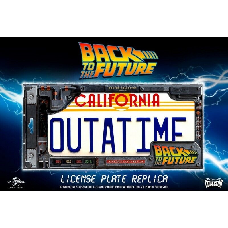 BTTF OUTATIME LICENCE PLATE - Replica Ufficiale Targa Delorean