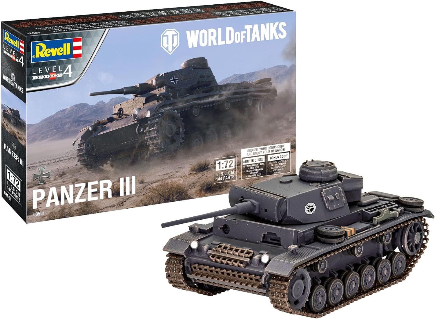 World of Tanks Model Kit 1/72 Panzer III 9 cm